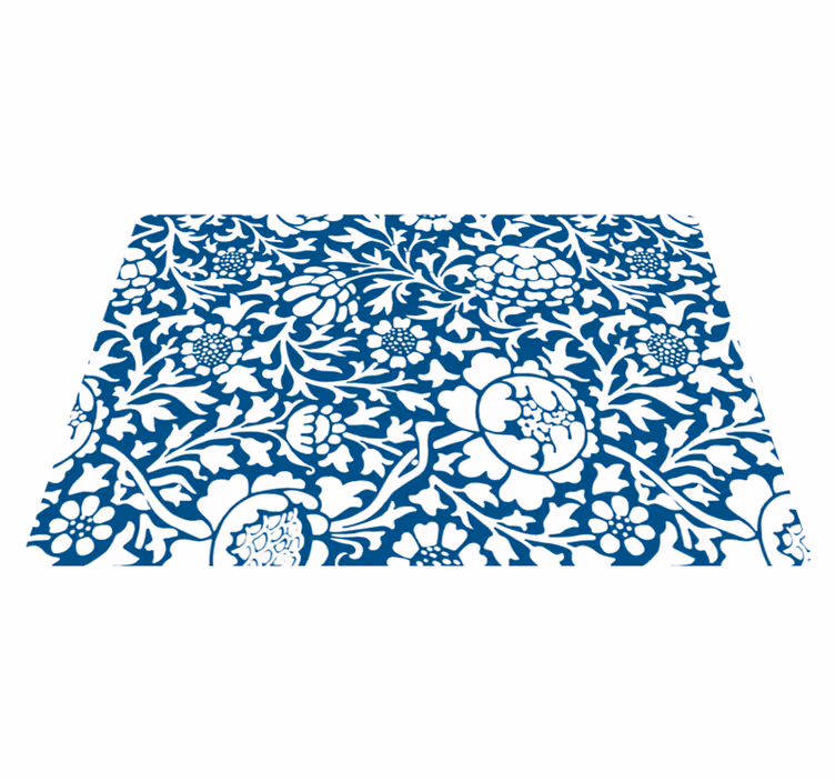 Tapete vinílico natureza flora azul marinho - TenStickers