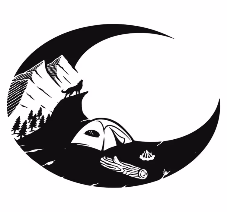 Tapete vinílico natureza cena de camping na montanha - TenStickers