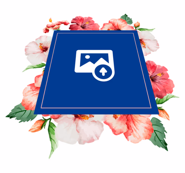 Tapete vinílico natureza design floral hibisco - TenStickers