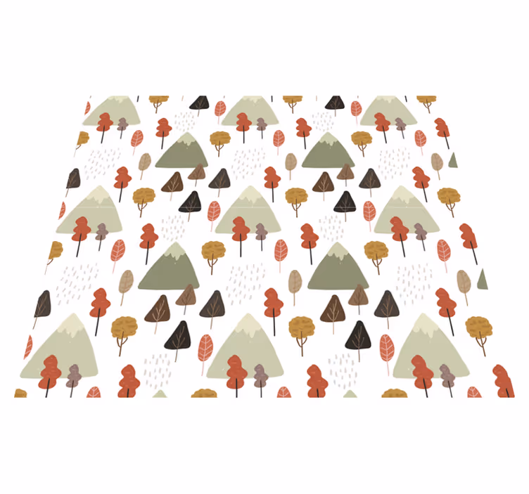 Tapete vinílico natureza com padrões de árvores lúdicos - TenStickers