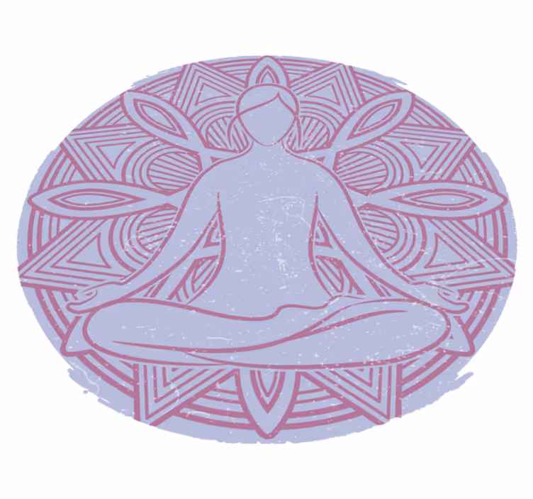 Tapete vinílico natureza mandala da figura meditativa - TenStickers