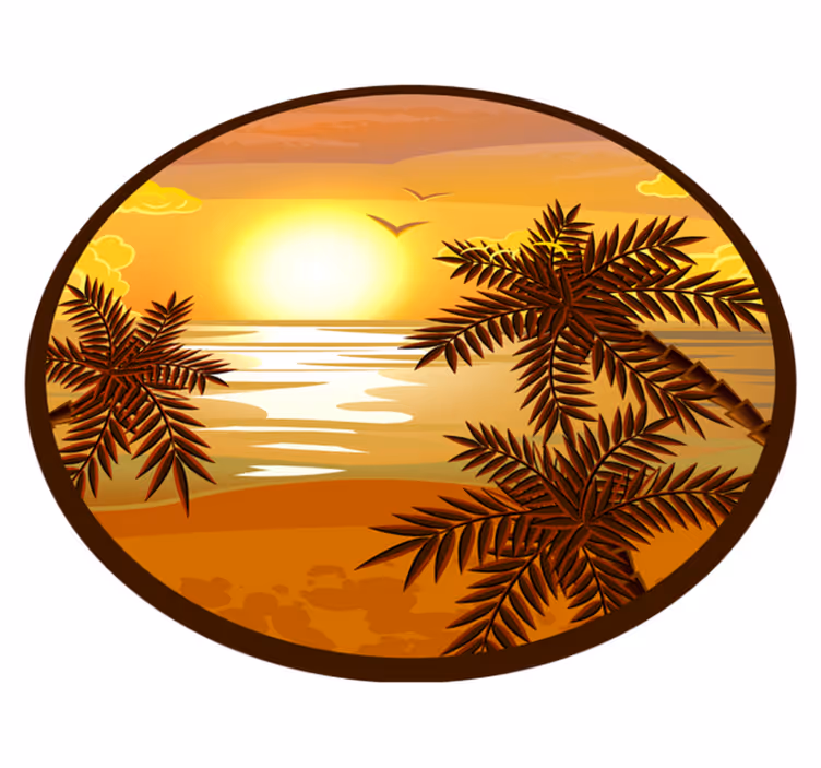 Tapete vinílico natureza vista do pôr do sol sereno - TenStickers