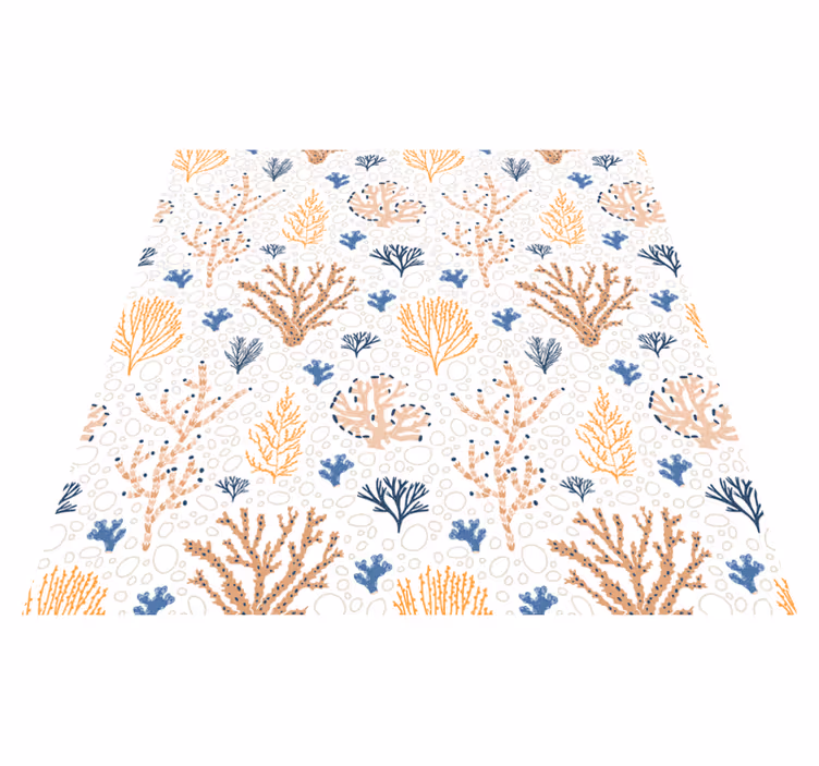 Tapete vinílico natureza padrão coral estiloso - TenStickers