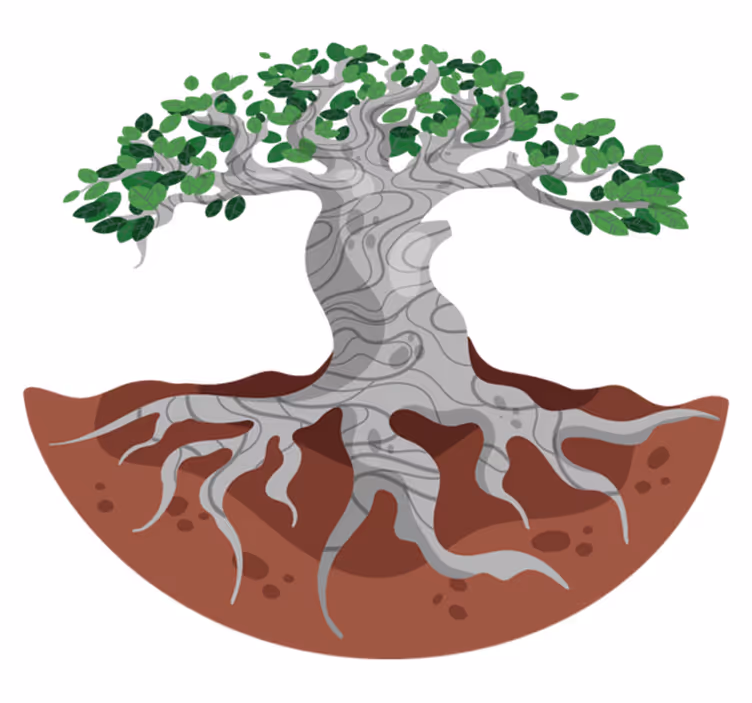 Tapete vinílico natureza raízes de Árvore estilizadas - TenStickers
