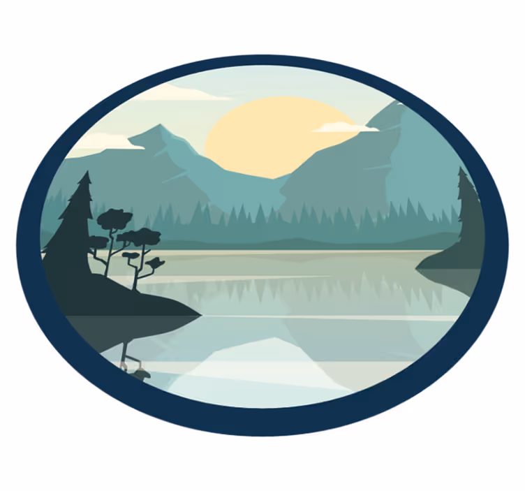 Tapete vinílico natureza reflexo sereno da montanha - TenStickers