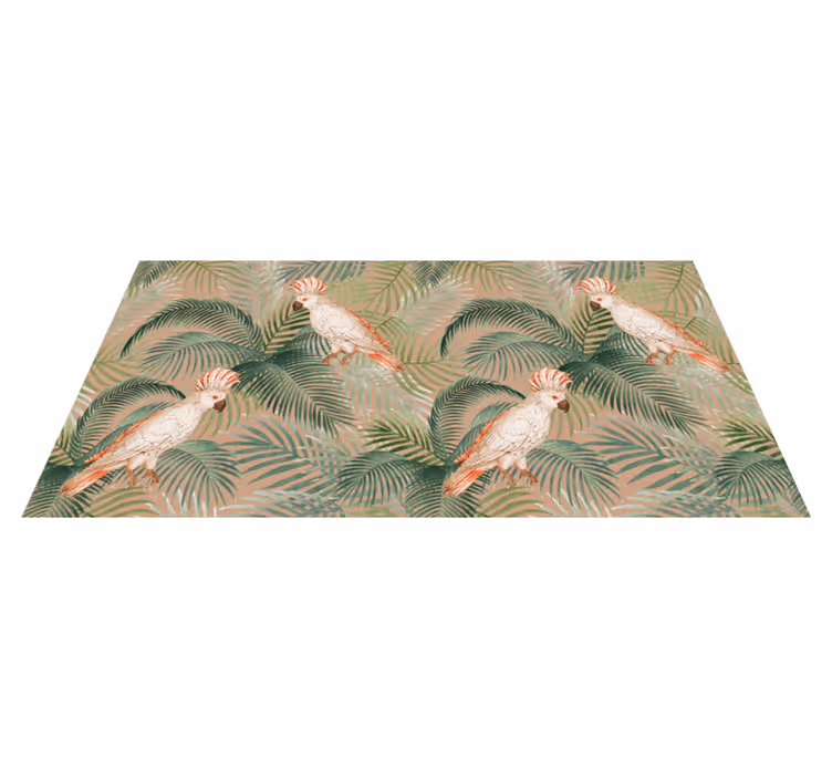 Tapete vinílico natureza araras e palmas tropicais - TenStickers