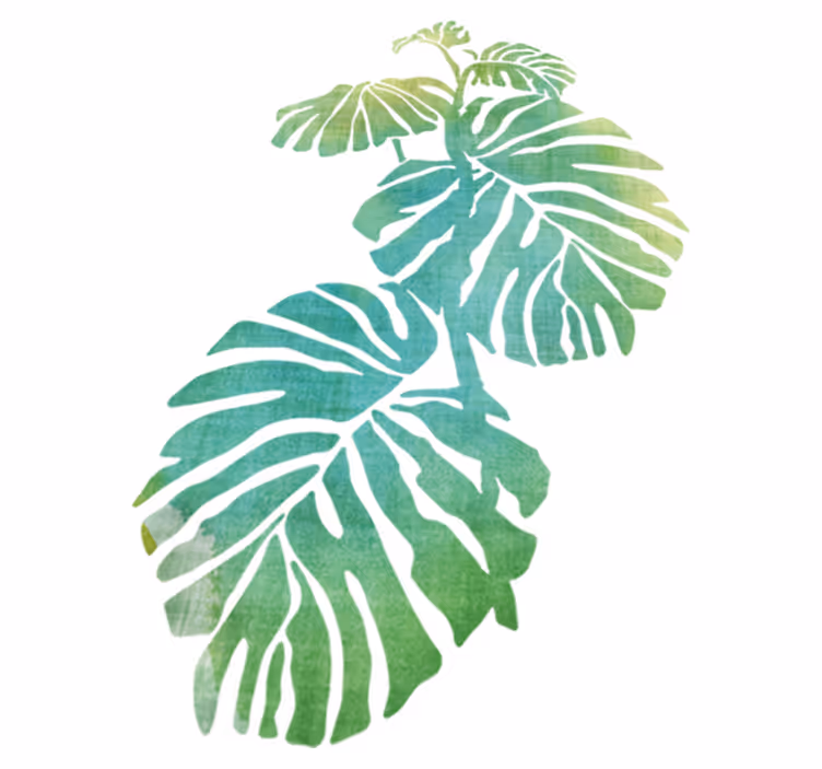 Tapete vinílico flores e plantas costela de adão - TenStickers