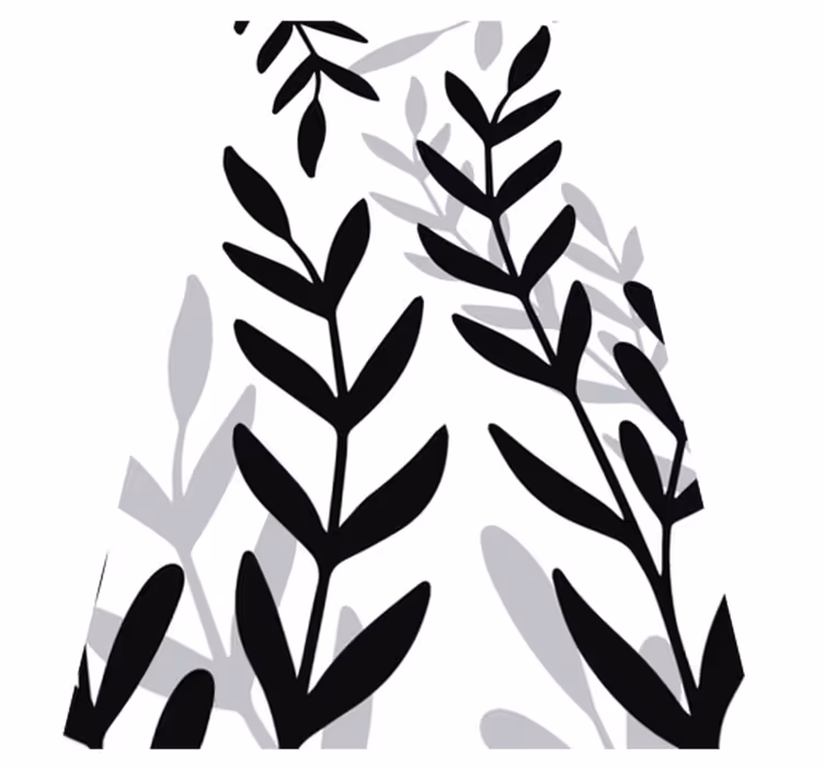 Tapete vinílico flores e plantas folha vinílica translúcida - TenStickers