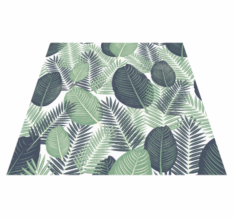 Tapete vinílico flores e plantas folhas da selva verde - TenStickers