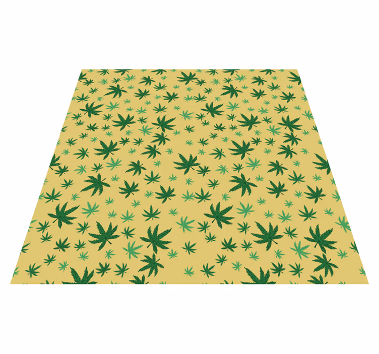 Tapete vinílico flores e plantas padrão canábico - TenStickers