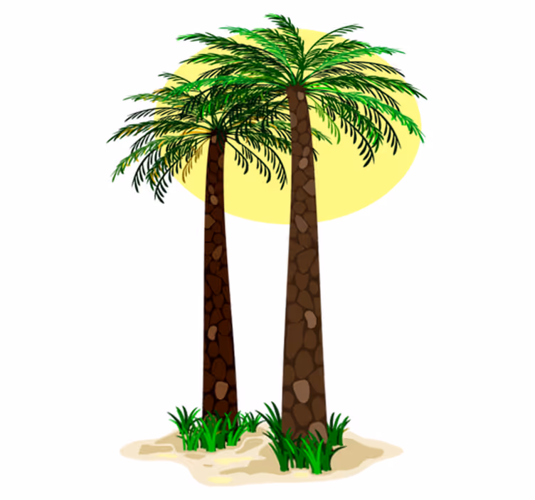 Tapete vinílico flores e plantas palmeiras tropicais - TenStickers
