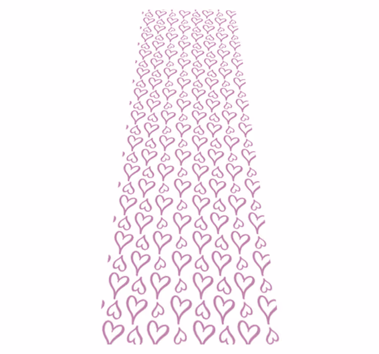 Tapete vinílico quarto ícones de coração rosa ilustrados - TenStickers