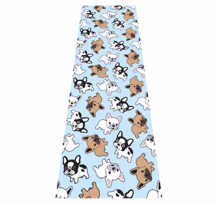 Tapete vinílico quarto padrão bulldog francês - TenStickers
