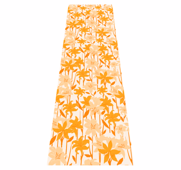 Tapete vinílico quarto com pequenas flores laranjas - TenStickers