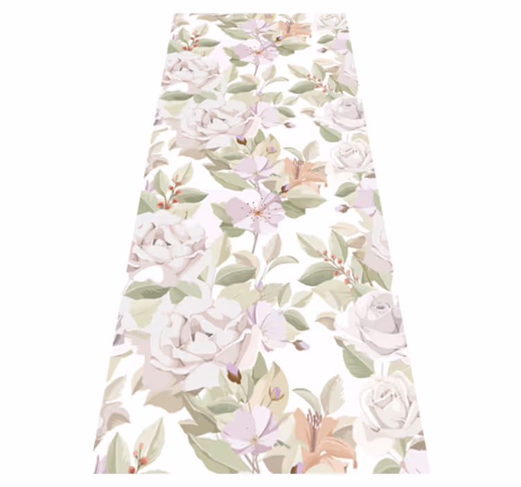 Tapete vinílico quarto padrão floral elegante - TenStickers