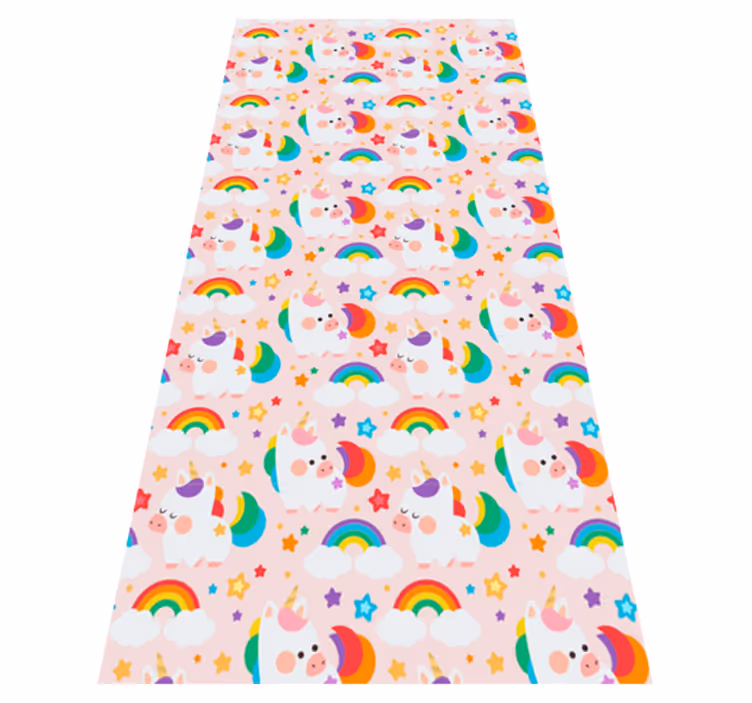 Tapete vinílico quarto com cavalos coloridos à mão - TenStickers