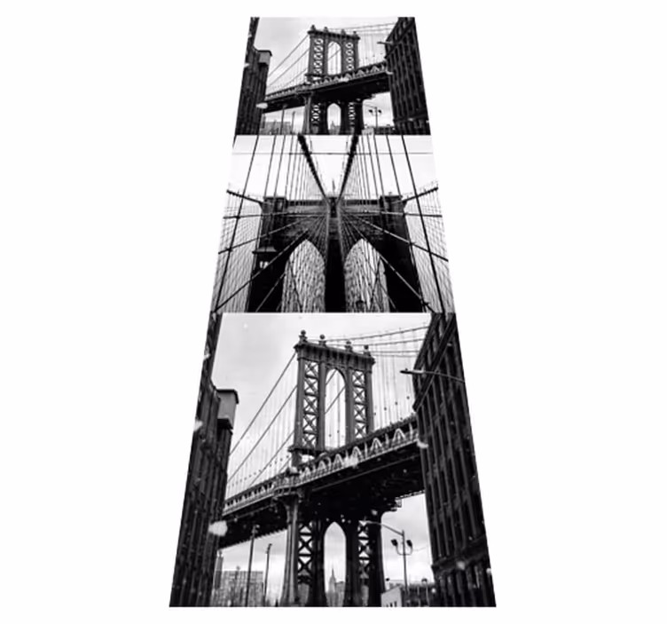 Tapete vinílico quarto colagem da ponte brooklyn - TenStickers