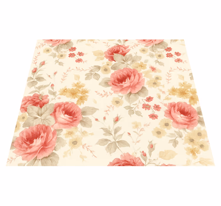 Tapete vinílico quarto com design floral romântico - TenStickers