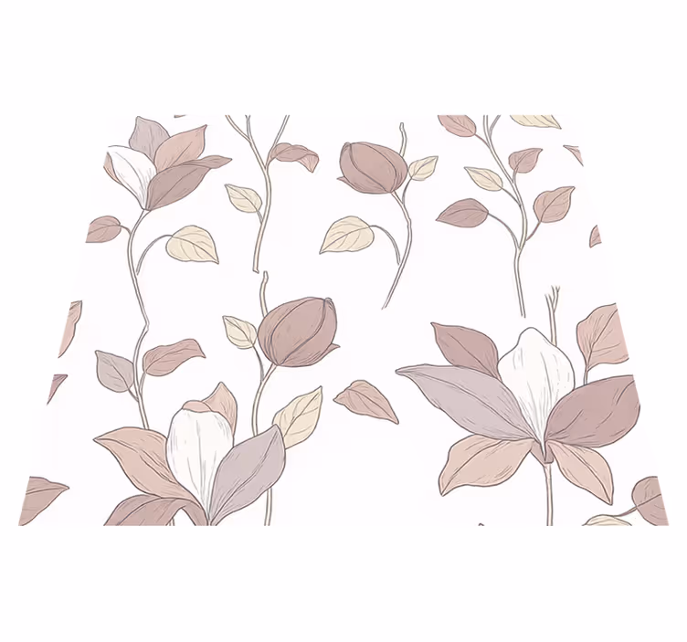 Tapete vinílico quarto floral rosa - TenStickers