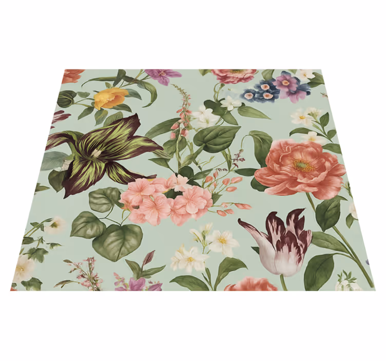 Tapete vinílico quarto floral colorido de primavera - TenStickers