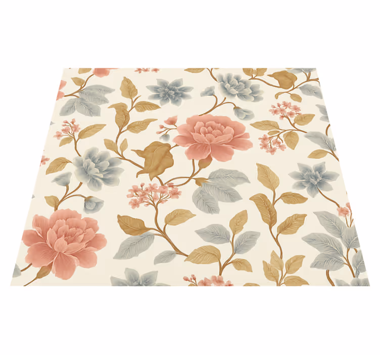Tapete vinílico quarto floral romântico - TenStickers