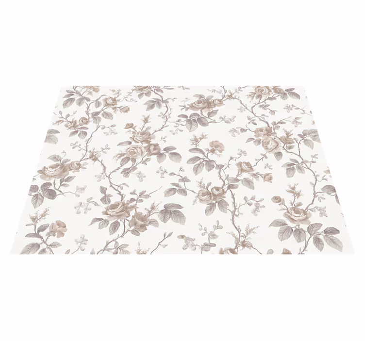Tapete vinílico quarto floral francês vintage - TenStickers