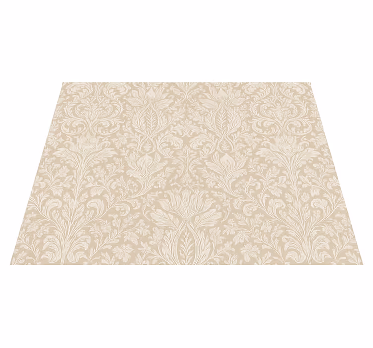 Tapete vinílico quarto floral bege clássico - TenStickers