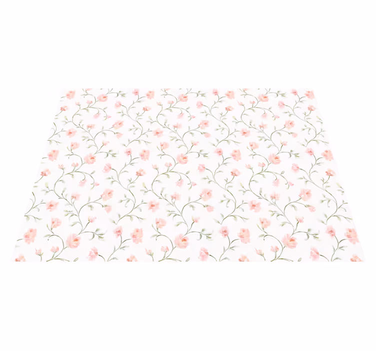 Tapete vinílico quarto flor rosa botânica - TenStickers