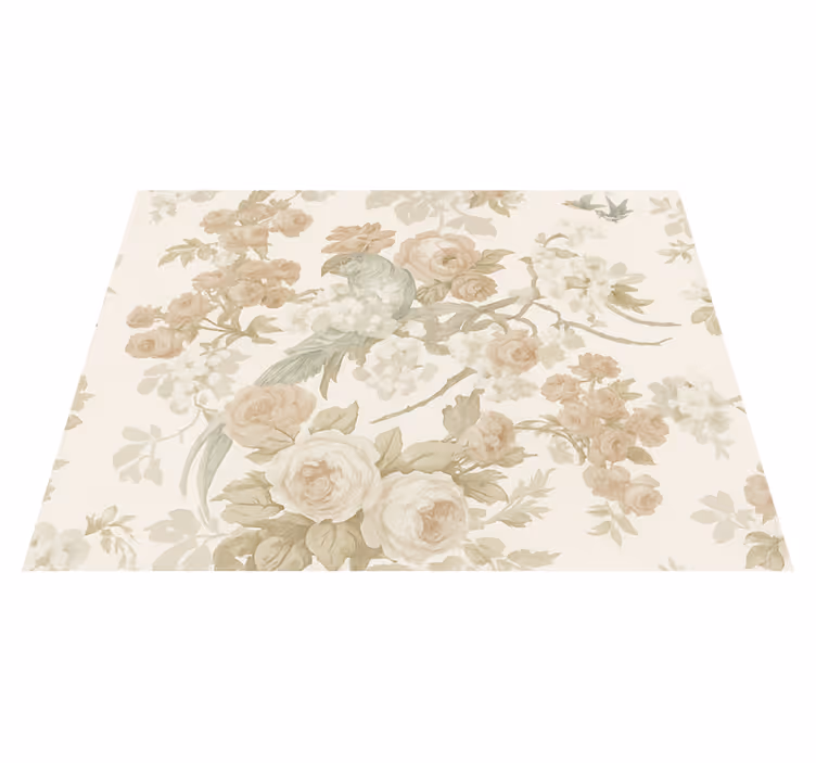 Tapete vinílico quarto floral vintage - TenStickers