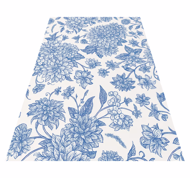 Tapete vinílico quarto flor de dahlia azul - TenStickers
