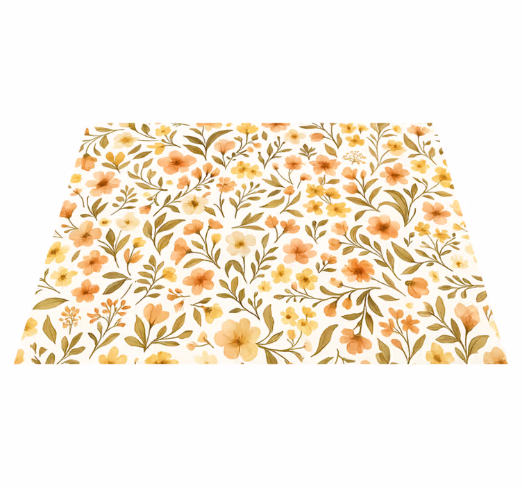 Tapete vinílico quarto flores vintage florais - TenStickers