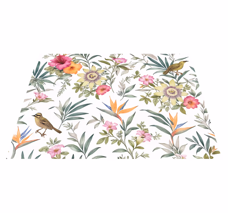 Tapete vinílico quarto estampa floral azul - TenStickers