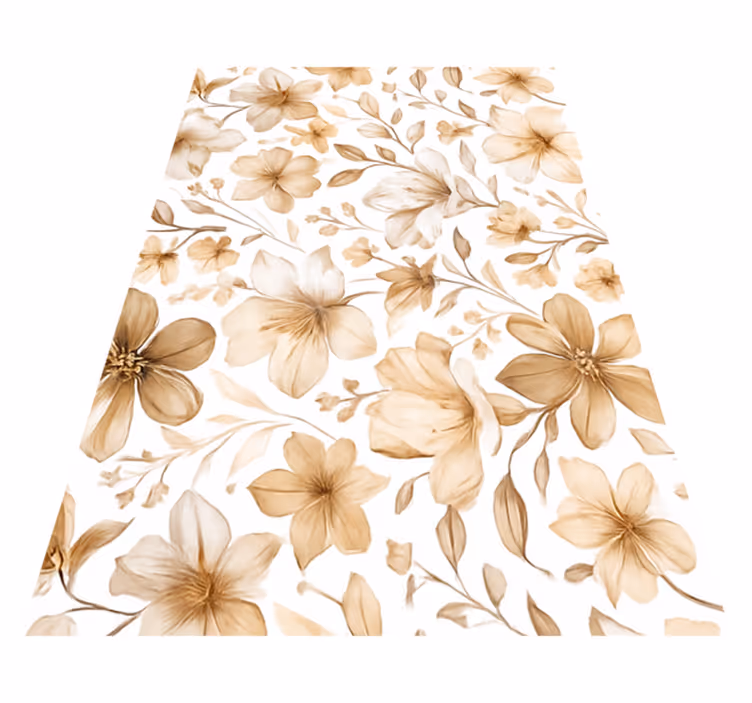 Tapete vinílico quarto com design floral realista - TenStickers