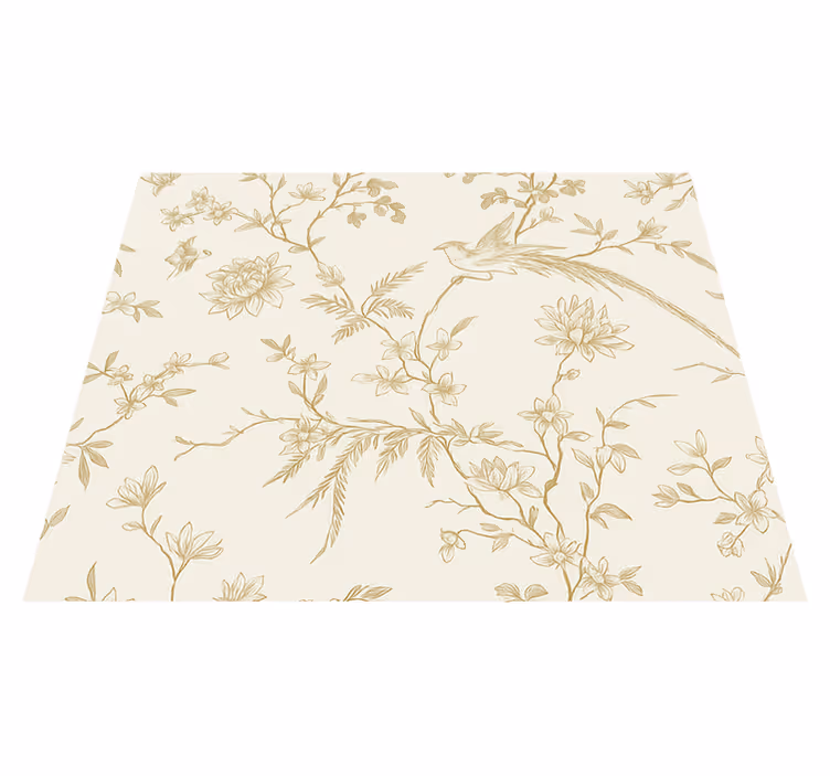 Tapete vinílico quarto com estampa floral elegante - TenStickers