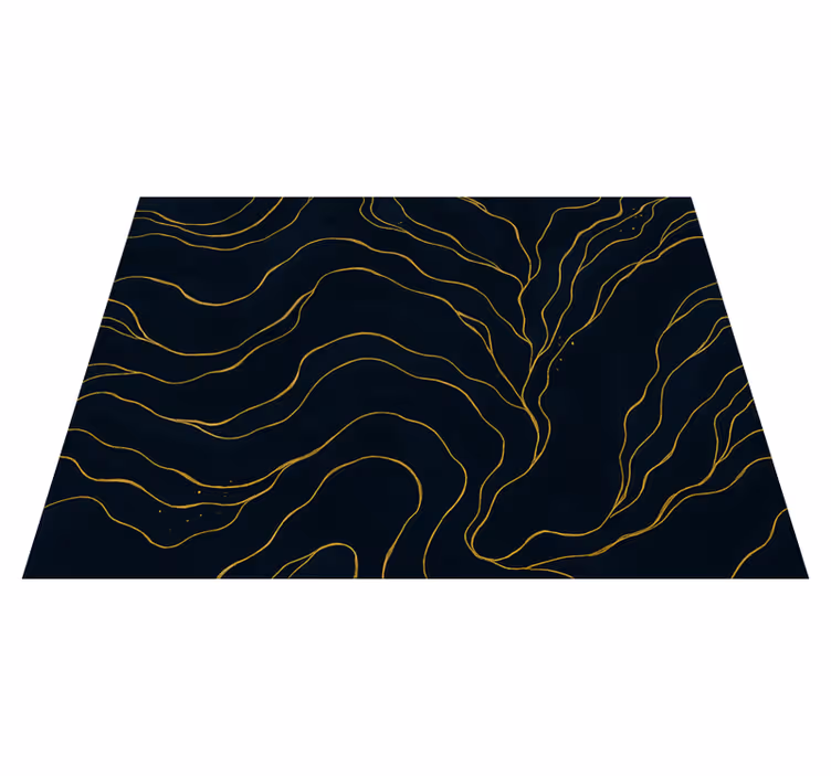 Tapete vinílico quarto mármore azul escuro e dourado - TenStickers