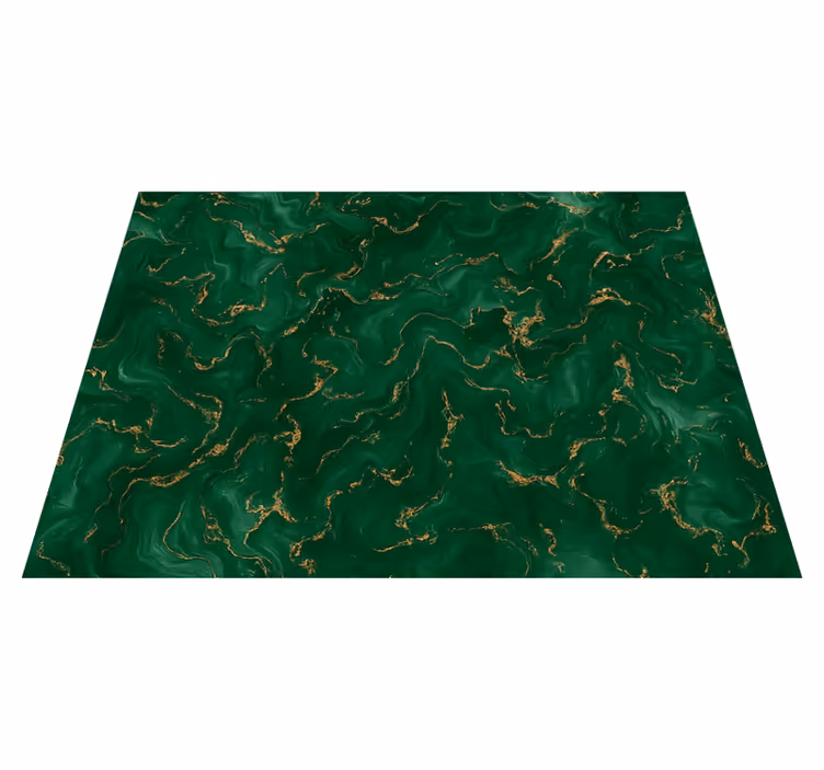 Tapete vinílico quarto verde esmeralda com mármore dourado - TenStickers