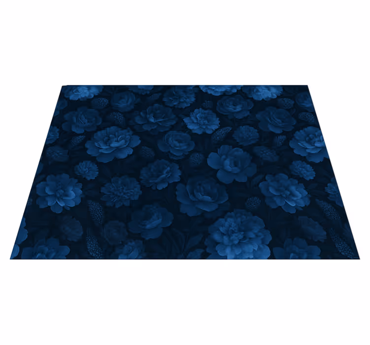 Tapete vinílico quarto com estampa floral azul escuro - TenStickers