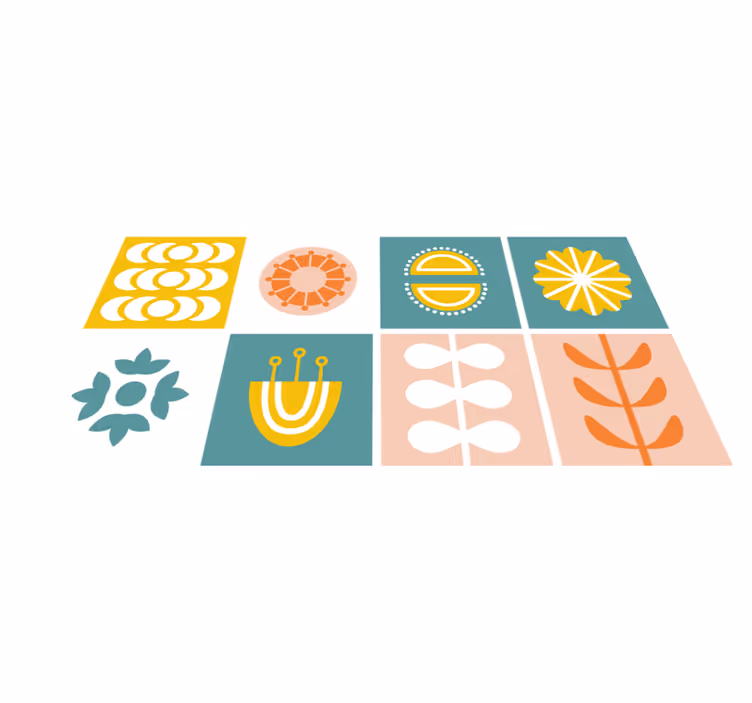 Tapete vinílico geométricas azulejo norueguês - TenStickers