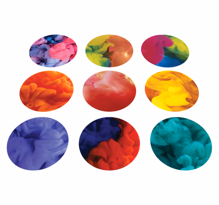 Tapete vinílico geométricas com adesivos coloridos - TenStickers
