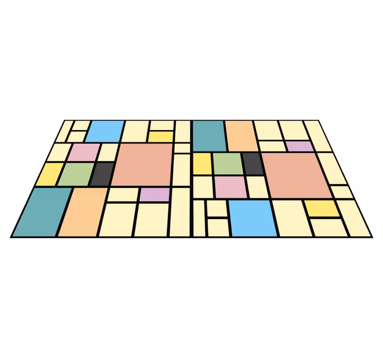 Tapete vinílico geométricas blocos de cores patchwork - TenStickers