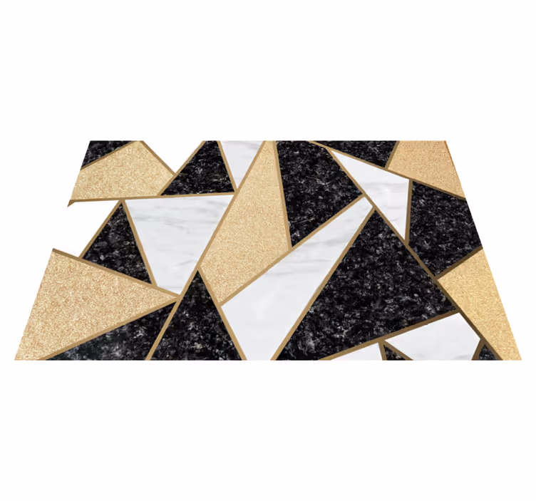 Tapete vinílico geométricas ladrilhos preto e branco - TenStickers
