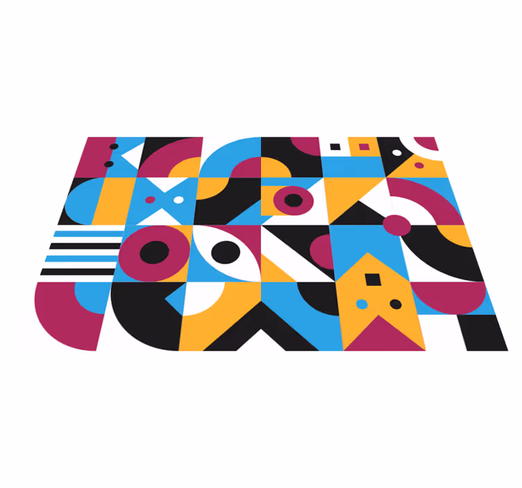Tapete vinílico geométricas formas coloridas - TenStickers