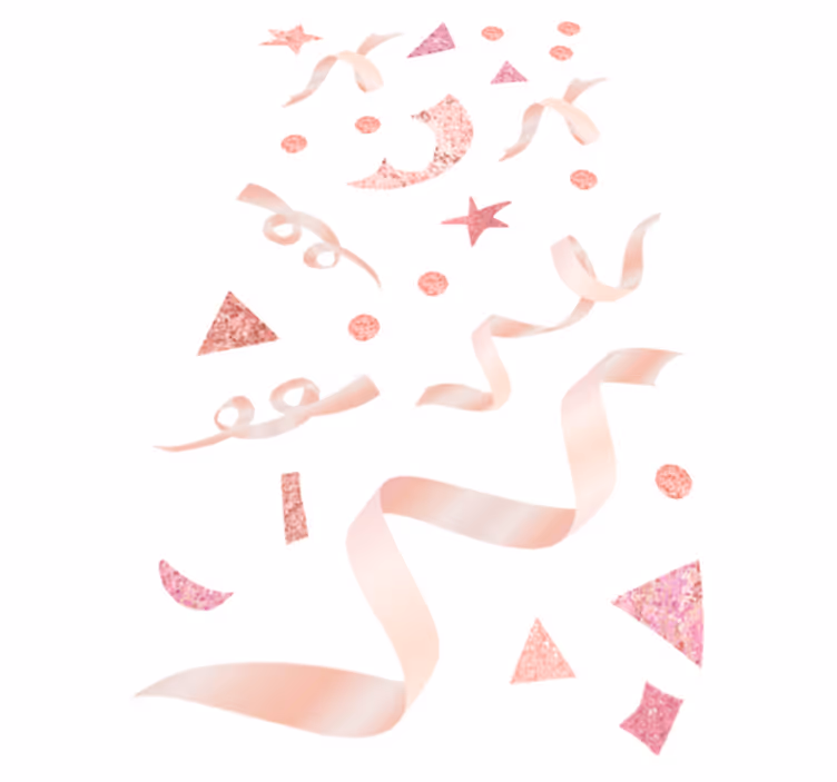 Tapete vinílico geométricas confete rosa claro - TenStickers