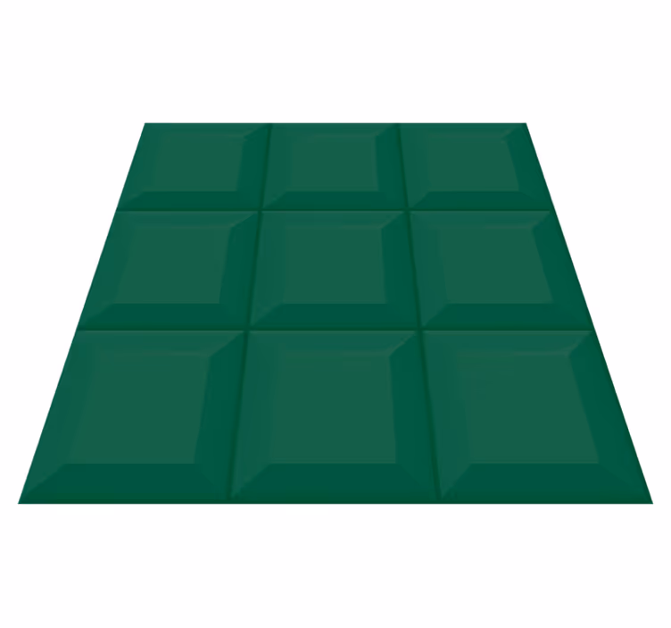 Tapete vinílico geométricas azulejos 3d verdes - TenStickers