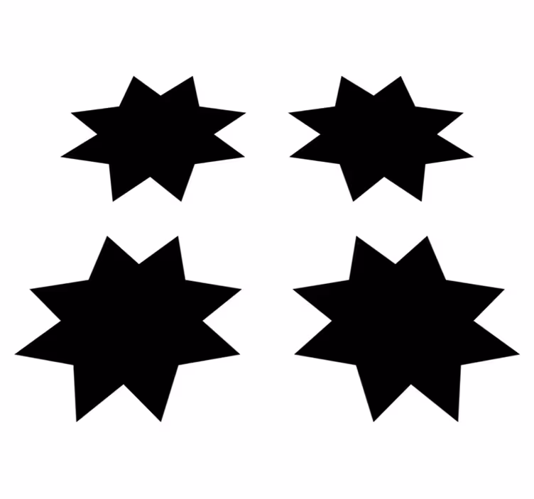 Tapete vinílico geométricas estrelas negras - TenStickers