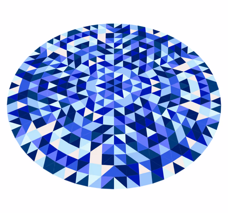Tapete vinílico geométricas padrão azul circular - TenStickers