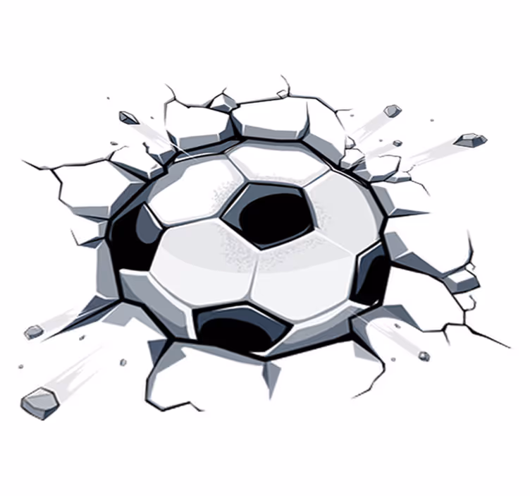 Tapete vinílico infantis bola de futebol 3d - TenStickers
