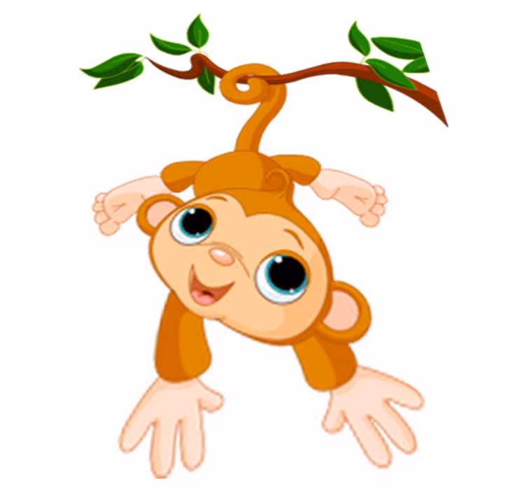 Tapete vinílico infantis macaquinho feliz - TenStickers