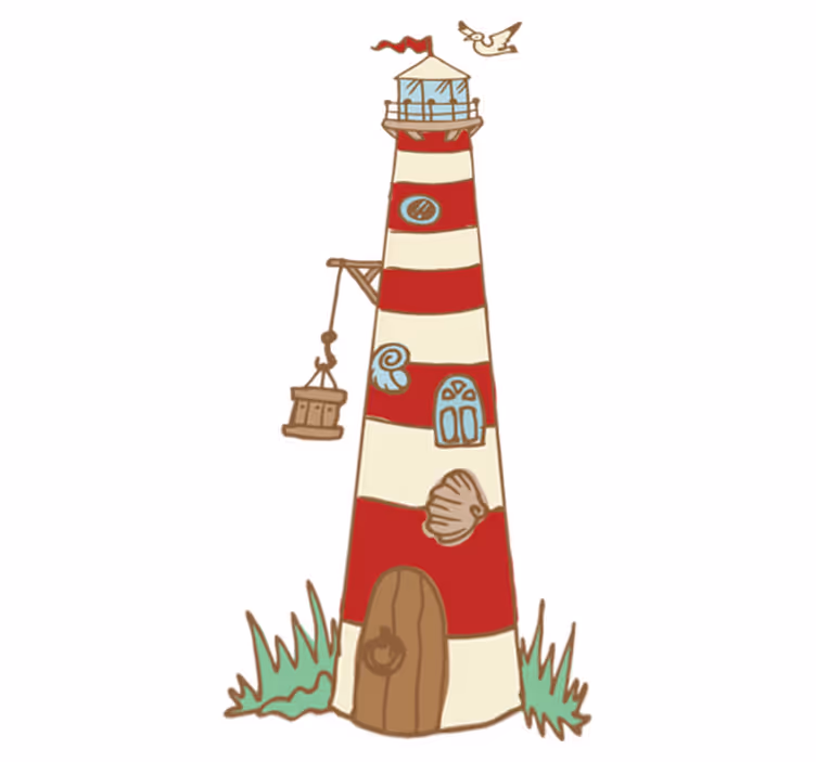 Tapete vinílico infantis com design de farol - TenStickers
