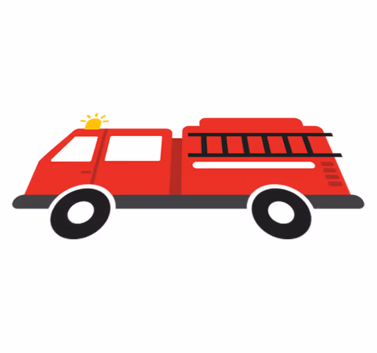 Tapete vinílico infantis caminhão de bombeiros - TenStickers
